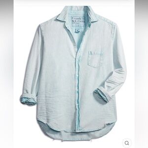 FRANK & EILEEN | Eileen Woven Button Up in Sea Foam Mineral Wash